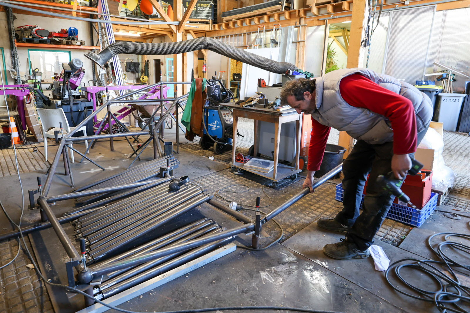 Serre géodésique en construction
